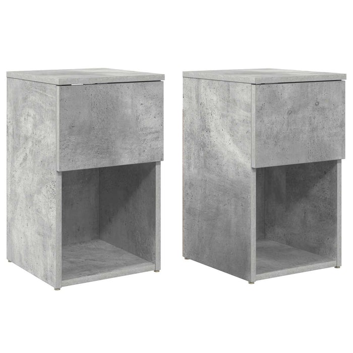 Dulap de pat 2 pcs Gri Beton 29 x 31,5 x 49 cm Lemn prelucrat - WALTI WALTI