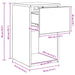 Dulap de pat Stejar fumuriu 29 x 31,5 x 49 cm Lemn prelucrat - WALTI WALTI