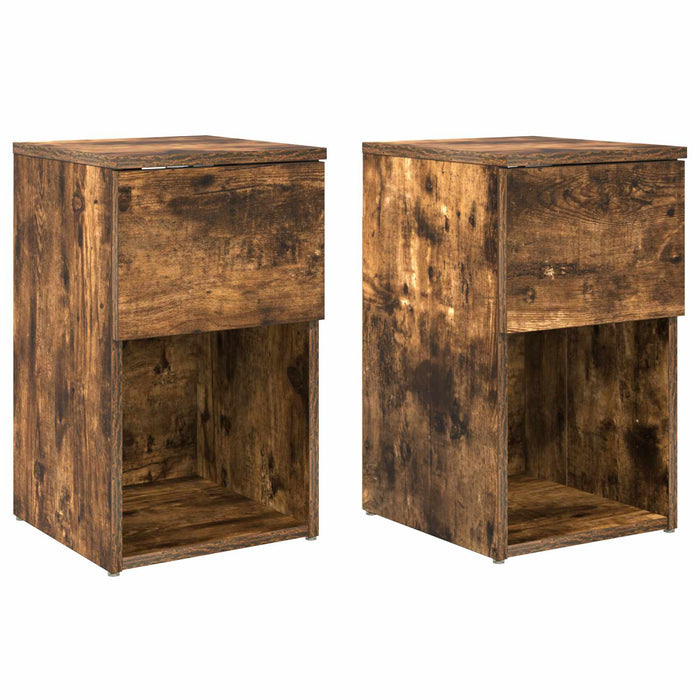 Dulap de pat 2 pcs Stejar fumuriu 29 x 31,5 x 49 cm - WALTI WALTI