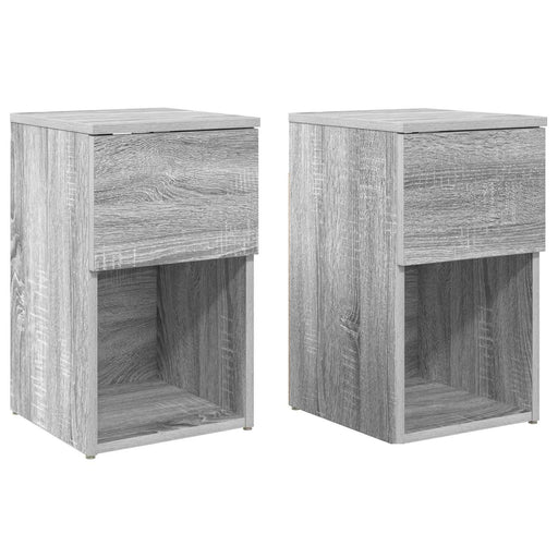 Dulap de pat 2 pcs Sonoma gri 29 x 31,5 x 49 cm Lemn prelucrat - WALTI WALTI