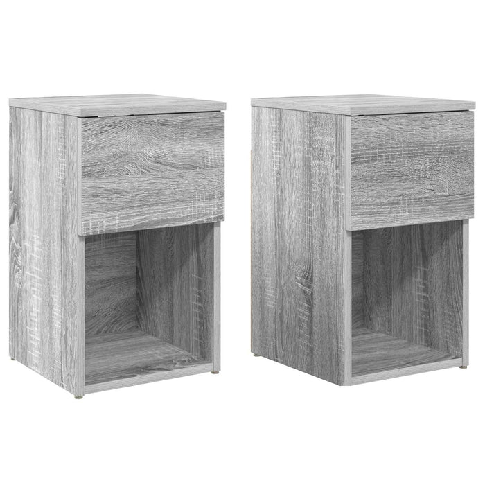 Dulap de pat 2 pcs Sonoma gri 29 x 31,5 x 49 cm Lemn prelucrat - WALTI WALTI