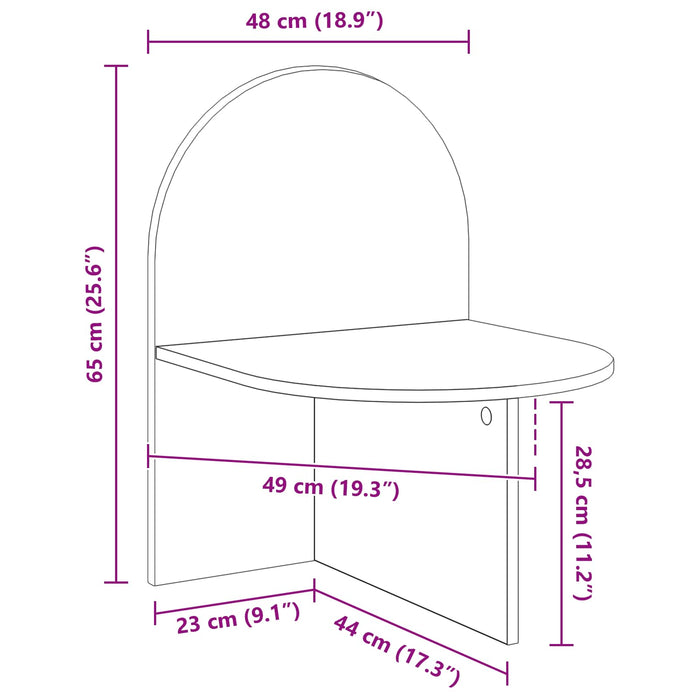 Noptieră 2 pcs Alb 48 x 49 x 65 cm Lemn prelucrat - WALTI WALTI