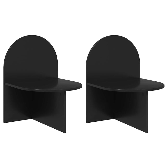 Noptieră 2 pcs Stejar Negru 48 x 49 x 65 cm Lemn prelucrat - WALTI WALTI