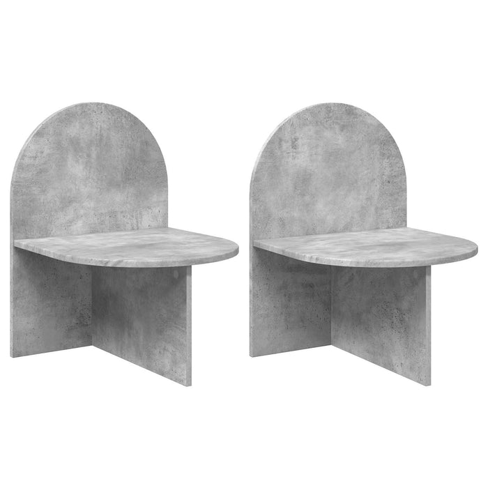 Noptieră 2 pcs Gri Beton 48 x 49 x 65 cm Lemn prelucrat - WALTI WALTI
