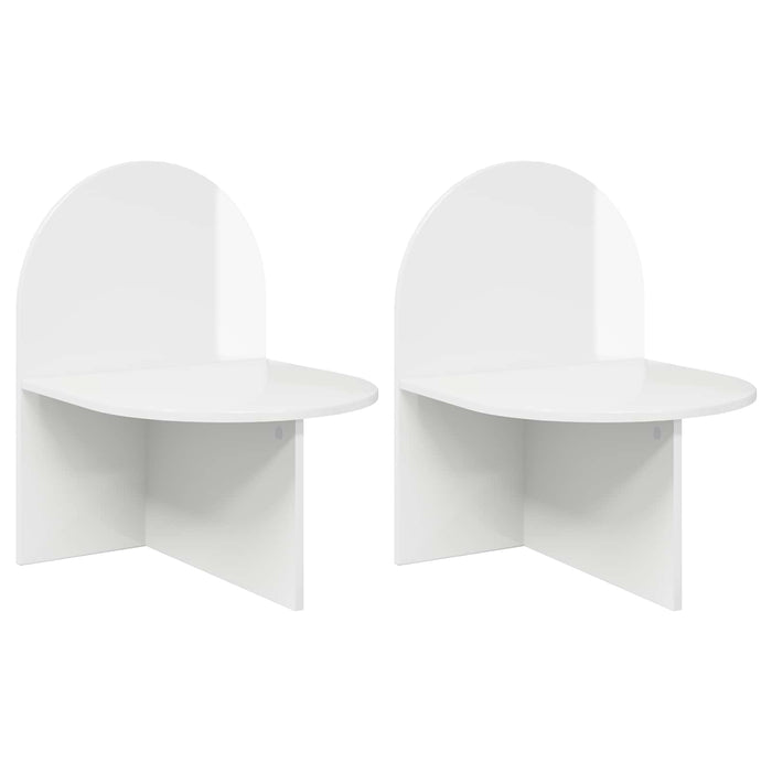 Noptieră 2 pcs Alb foarte lucios 48 x 49 x 65 cm Lemn prelucrat - WALTI WALTI