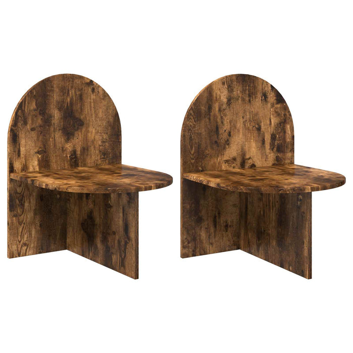 Noptieră 2 pcs Stejar fumuriu 48 x 49 x 65 cm Lemn prelucrat - WALTI WALTI
