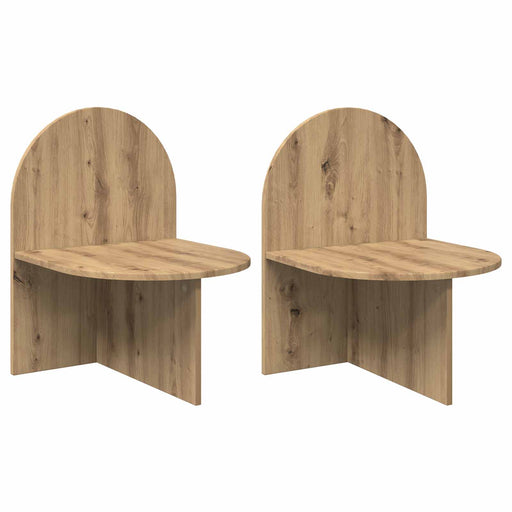 Noptieră 2 pcs Stejar Artizanal 48 x 49 x 65 cm Lemn prelucrat - WALTI WALTI