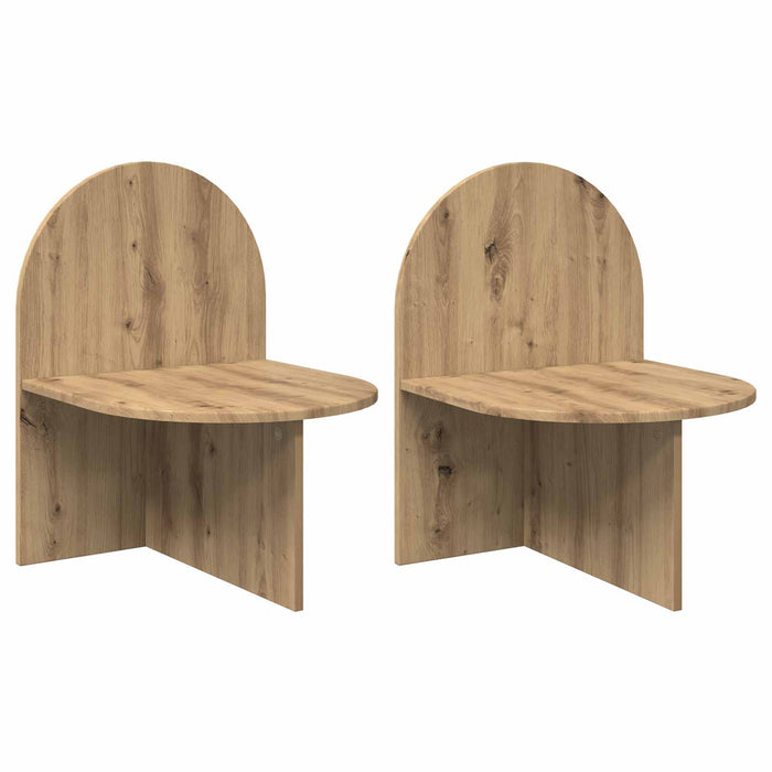 Noptieră 2 pcs Stejar Artizanal 48 x 49 x 65 cm Lemn prelucrat - WALTI WALTI