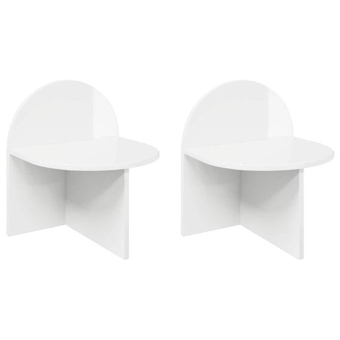 Noptieră 2 pcs Alb foarte lucios 40 x 35,5 x 45,5 cm - WALTI WALTI