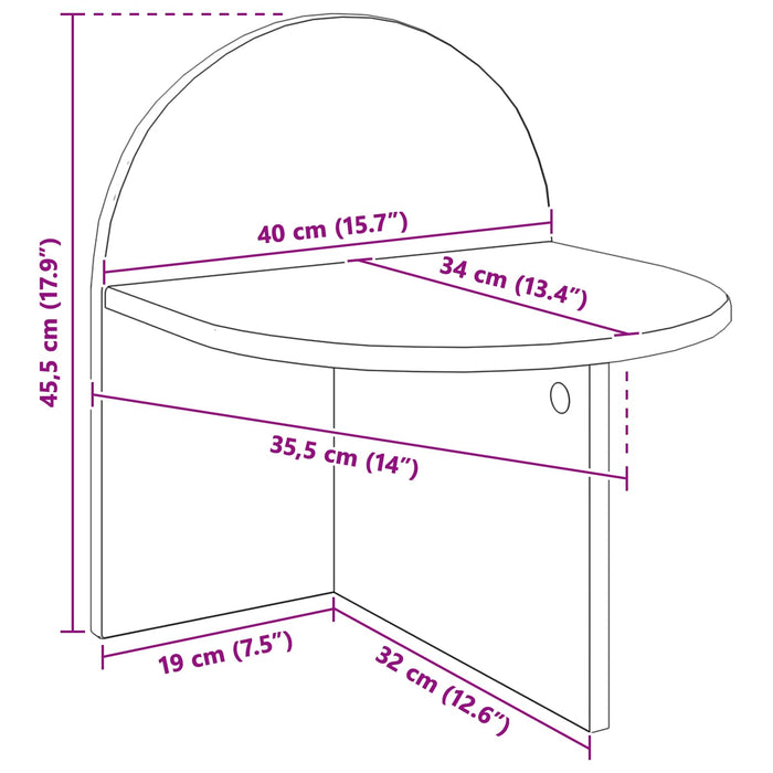 Noptieră 2 pcs Lemn vechi 40 x 35,5 x 45,5 cm Lemn prelucrat - WALTI WALTI