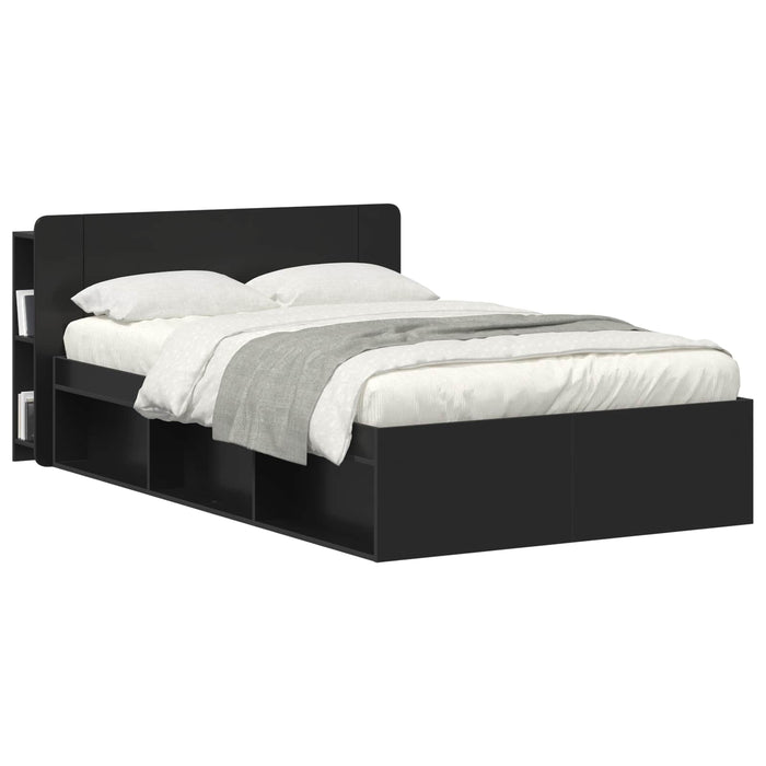 Tablă de pat cu sertar Negru 135 x 18,5 x 80 cm Lemn prelucrat - WALTI WALTI