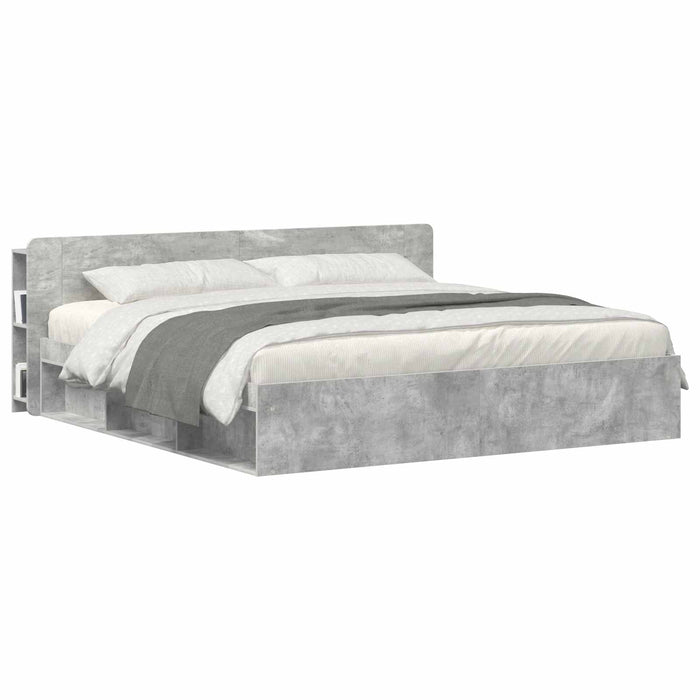 Tablă de pat cu sertar cu depozitare Gri Beton Lemn prelucrat - WALTI WALTI