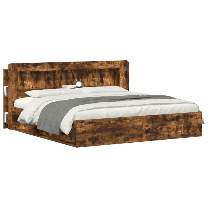 Tablă de pat cu sertar Stejar Afumat 215 x 18,5 x 100 cm - WALTI WALTI