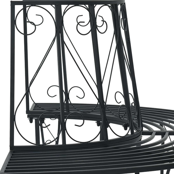 Bancă cu arbori 4-Număr de locuri 160 x 80 x 89 cm Oțel Negru WALTI
