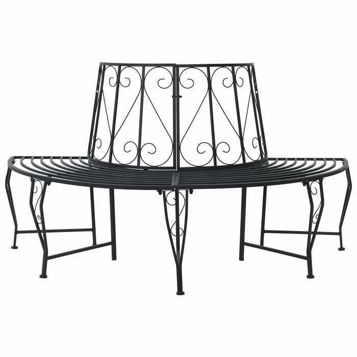 Bancă cu arbori 4-Număr de locuri 160 x 80 x 89 cm Oțel Negru WALTI