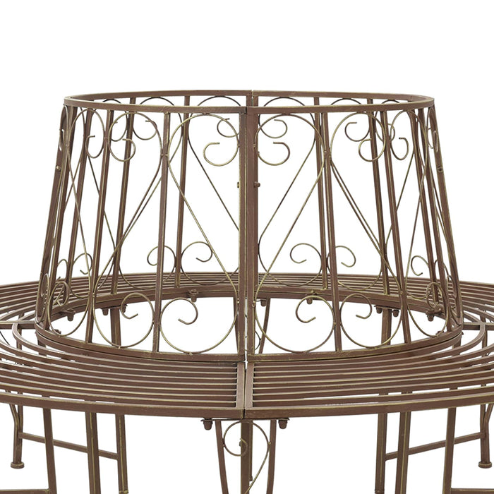 Bancă cu arbori 8-Număr de locuri Ø 160 x 89 cm Oțel Maro Antic WALTI