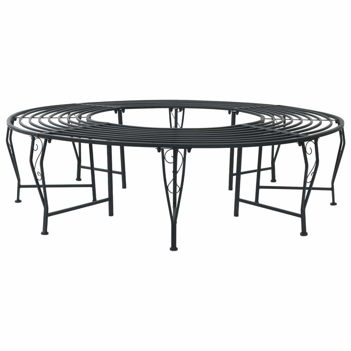 Bancă cu arbori 8-Număr de locuri Ø 160 x 44 cm Oțel Negru WALTI