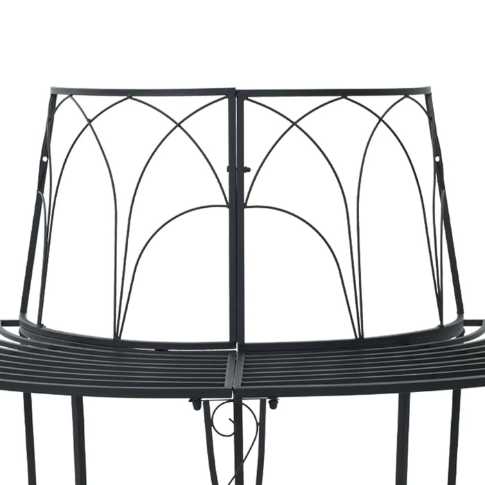 Bancă cu arbori 4-Număr de locuri 160 x 80 x 89 cm Oțel Negru WALTI