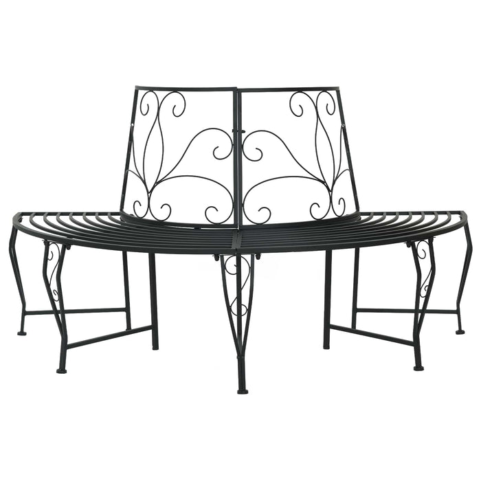 Bancă cu arbori 4-Număr de locuri 160 x 80 x 89 cm Oțel Negru WALTI