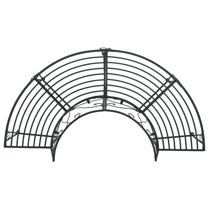 Bancă cu arbori 4-Număr de locuri 160 x 80 x 89 cm Oțel Negru WALTI