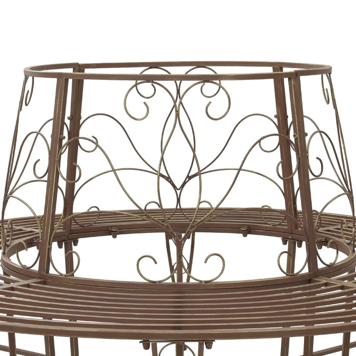 Bancă cu arbori 8-Număr de locuri Ø 160 x 89 cm Oțel Maro Antic WALTI
