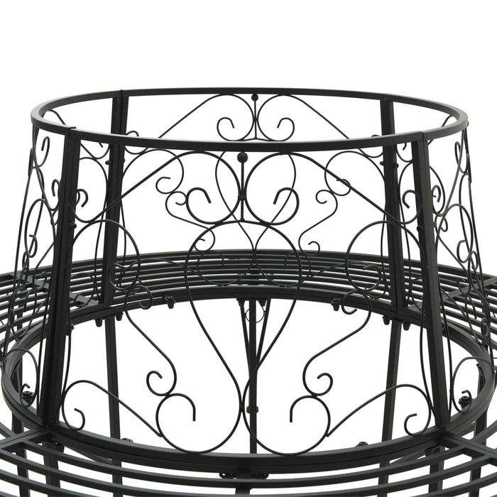 Bancă cu arbori 8-Număr de locuri Ø 160 x 89 cm Oțel Negru WALTI