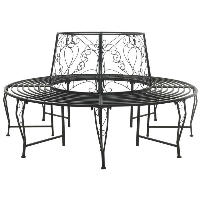 Bancă cu arbori 8-Număr de locuri Ø 160 x 89 cm Oțel Negru WALTI