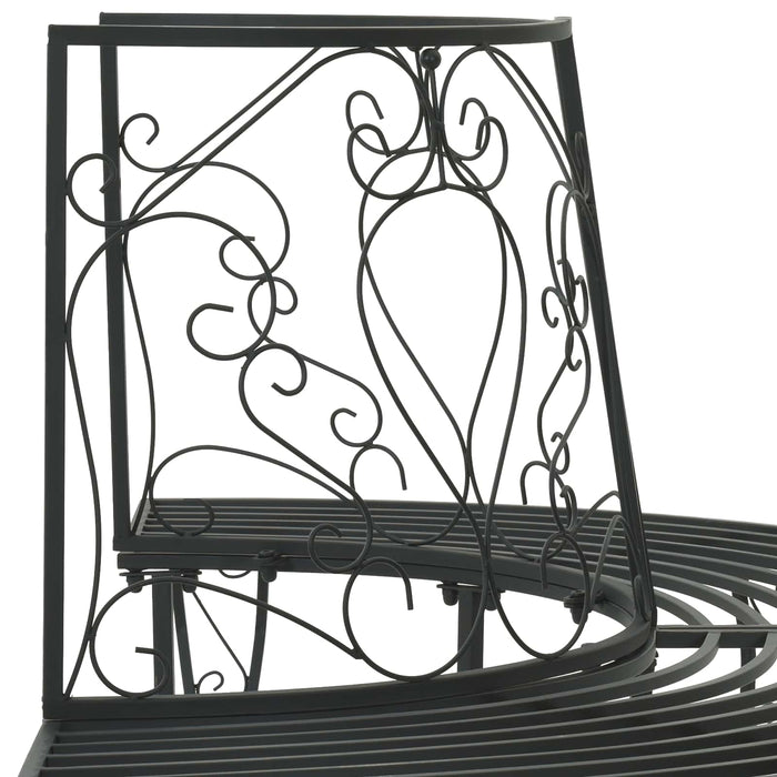 Bancă cu arbori 4-Număr de locuri 160 x 80 x 89 cm Oțel Negru WALTI