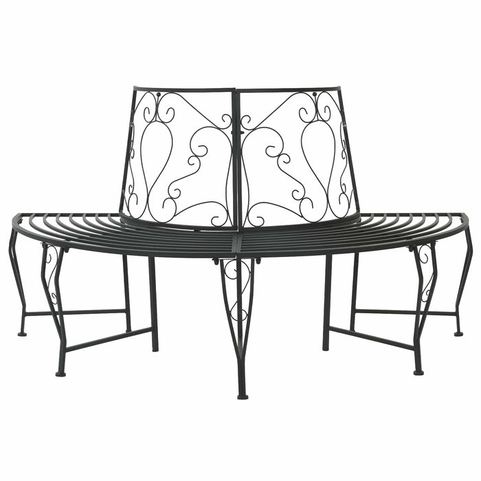 Bancă cu arbori 4-Număr de locuri 160 x 80 x 89 cm Oțel Negru WALTI