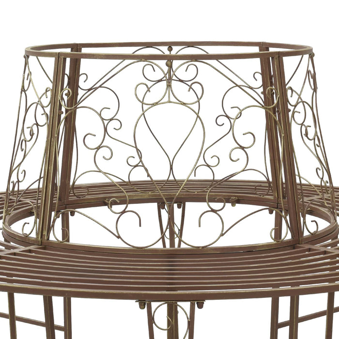 Bancă cu arbori 8-Număr de locuri Ø 160 x 89 cm Oțel Maro Antic WALTI