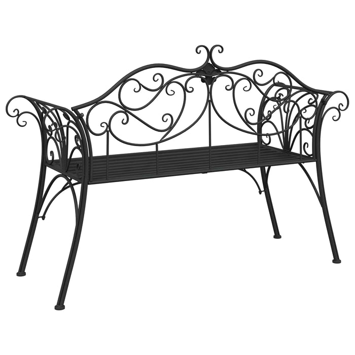 Bancă de grădină 2-Număr de locuri 130 x 47 x 90 cm Oțel Negru WALTI
