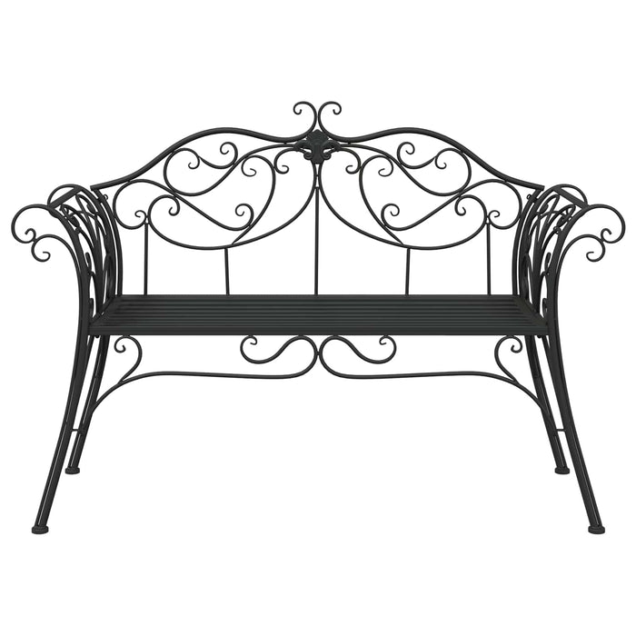 Bancă de grădină 2-Număr de locuri 130 x 47 x 90 cm Oțel Negru WALTI