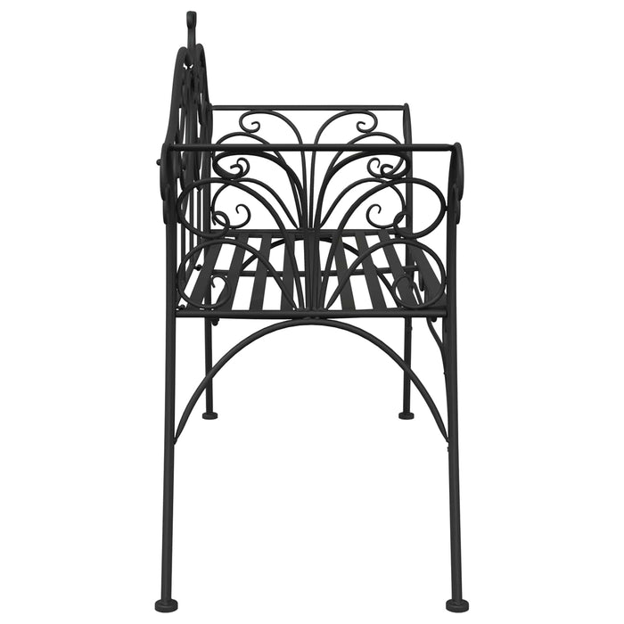 Bancă de grădină 2-Număr de locuri 130 x 47 x 90 cm Oțel Negru WALTI