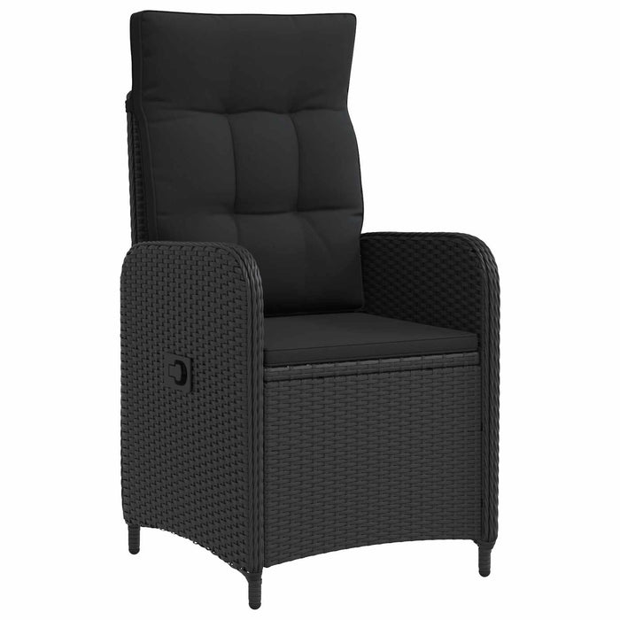 Scaun de grădină rabatabil Negru 57 x 63 x 94 cm poliratan - WALTI WALTI
