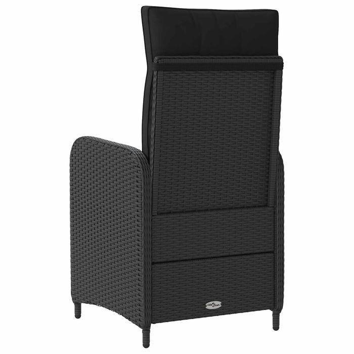 Scaun de grădină rabatabil Negru 57 x 63 x 94 cm poliratan - WALTI WALTI