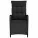 Scaun de grădină rabatabil Negru 57 x 63 x 94 cm poliratan - WALTI WALTI