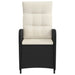 Scaun de grădină rabatabil Negru și Alb crem 57 x 63 x 94 cm - WALTI WALTI
