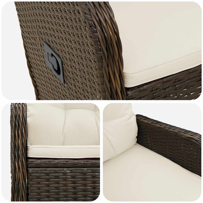 Scaun de grădină rabatabil Maro și Alb Crema 57 x 63 x 94 cm - WALTI WALTI