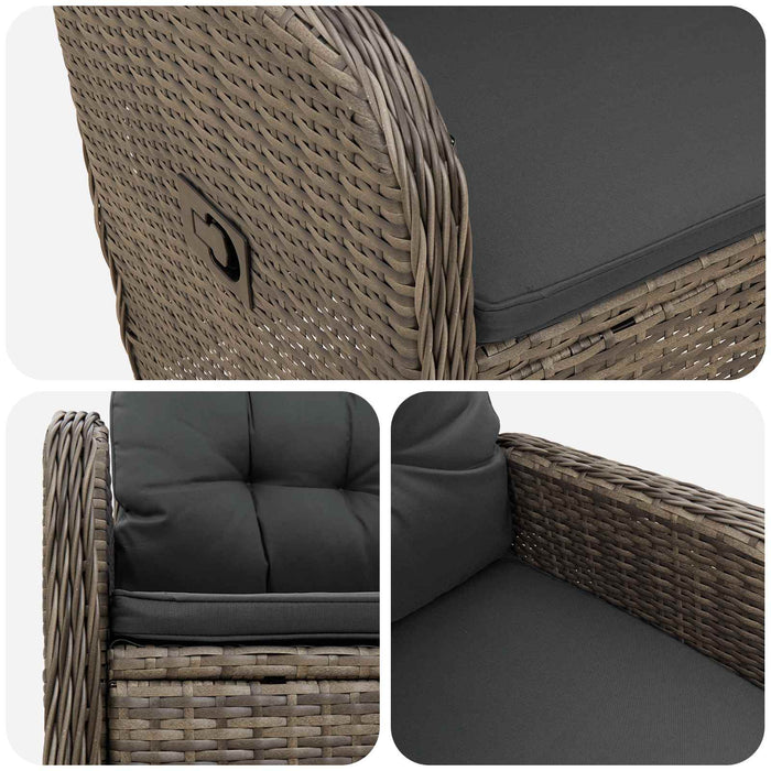 Scaun de grădină rabatabil Gri și gri închis 57 x 63 x 94 cm - WALTI WALTI