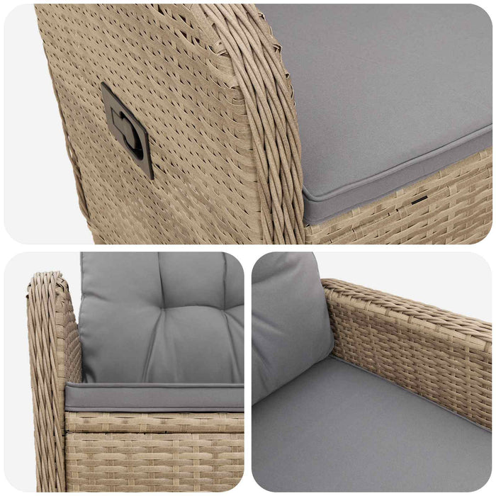 Scaun de grădină rabatabil Beige și gri deschis 57 x 63 x 94 cm - WALTI WALTI
