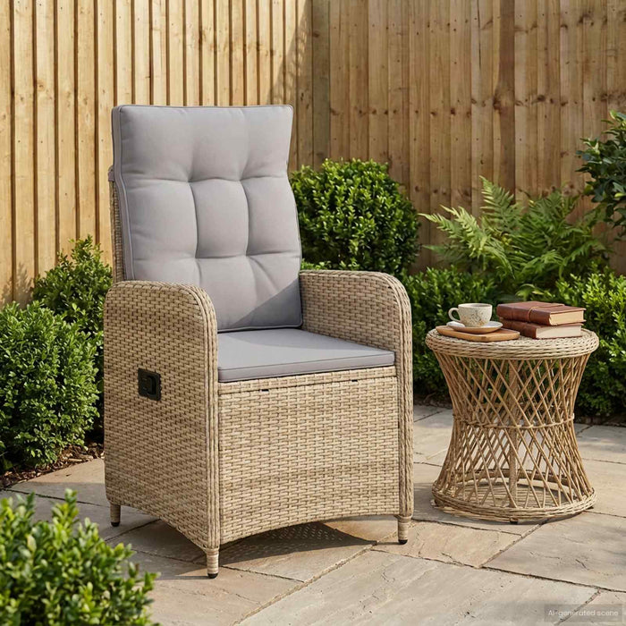Scaun de grădină rabatabil Beige și gri deschis 57 x 63 x 94 cm - WALTI WALTI