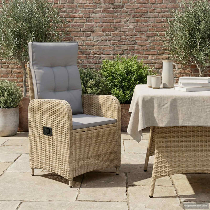 Scaun de grădină rabatabil Beige și gri deschis 57 x 63 x 94 cm - WALTI WALTI