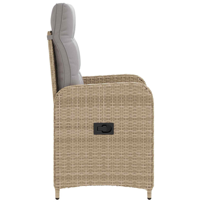 Scaun de grădină rabatabil Beige și gri deschis 57 x 63 x 94 cm - WALTI WALTI