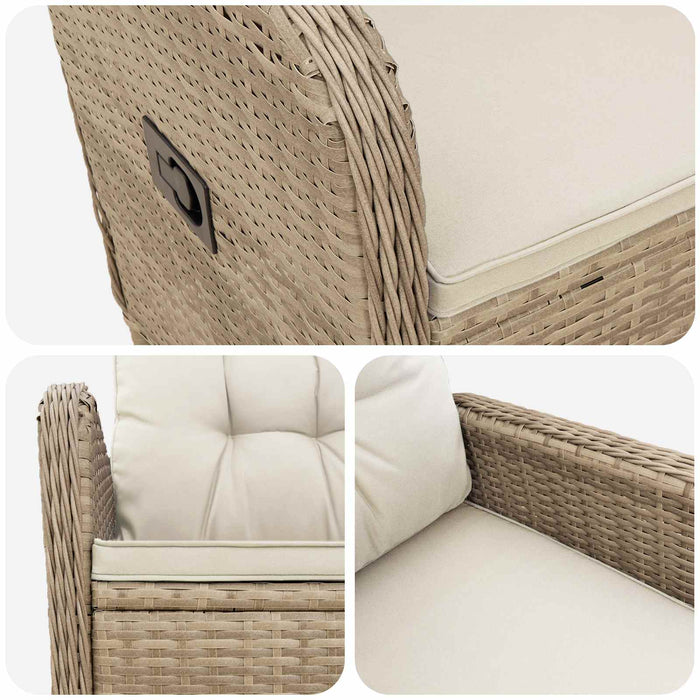 Scaun de grădină rabatabil Bej și alb crem 57 x 63 x 94 cm - WALTI WALTI