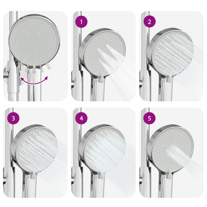 Set de sistem de duș termostatic Manual Crom 27 x 43,5 x 83 cm - WALTI WALTI