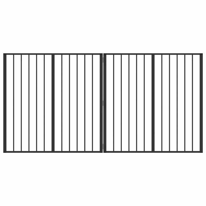Poartă pentru câini 2 pcs Negru 100 x 100 cm Oțel Galvanizat WALTI