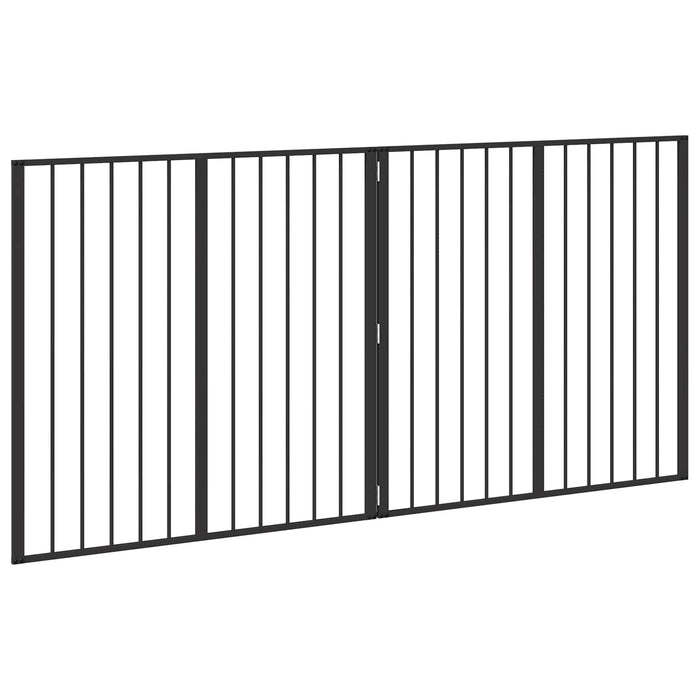 Poartă pentru câini 2 pcs Negru 100 x 100 cm Oțel Galvanizat WALTI