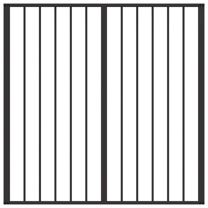 Poartă pentru câini 2 pcs Negru 100 x 100 cm Oțel Galvanizat WALTI