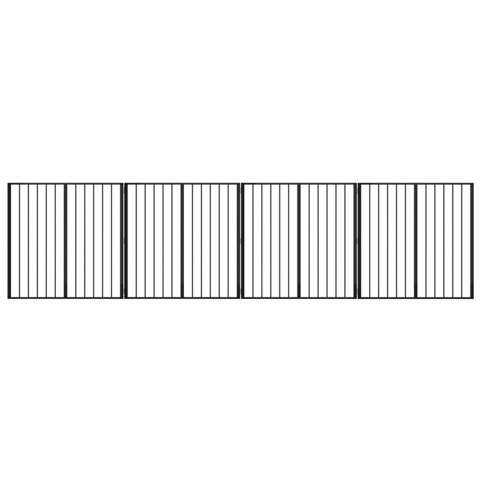 Poartă pentru câini 4 pcs Negru 100 x 100 cm Oțel Galvanizat WALTI