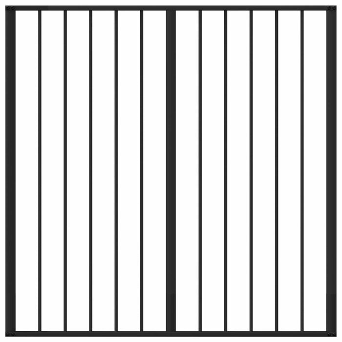 Poartă pentru câini 4 pcs Negru 100 x 100 cm Oțel Galvanizat WALTI